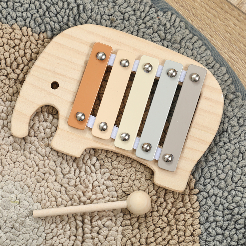 Musical Instrument Harmonium - Baby Montessori Toy Cartoon Elephant Percussion