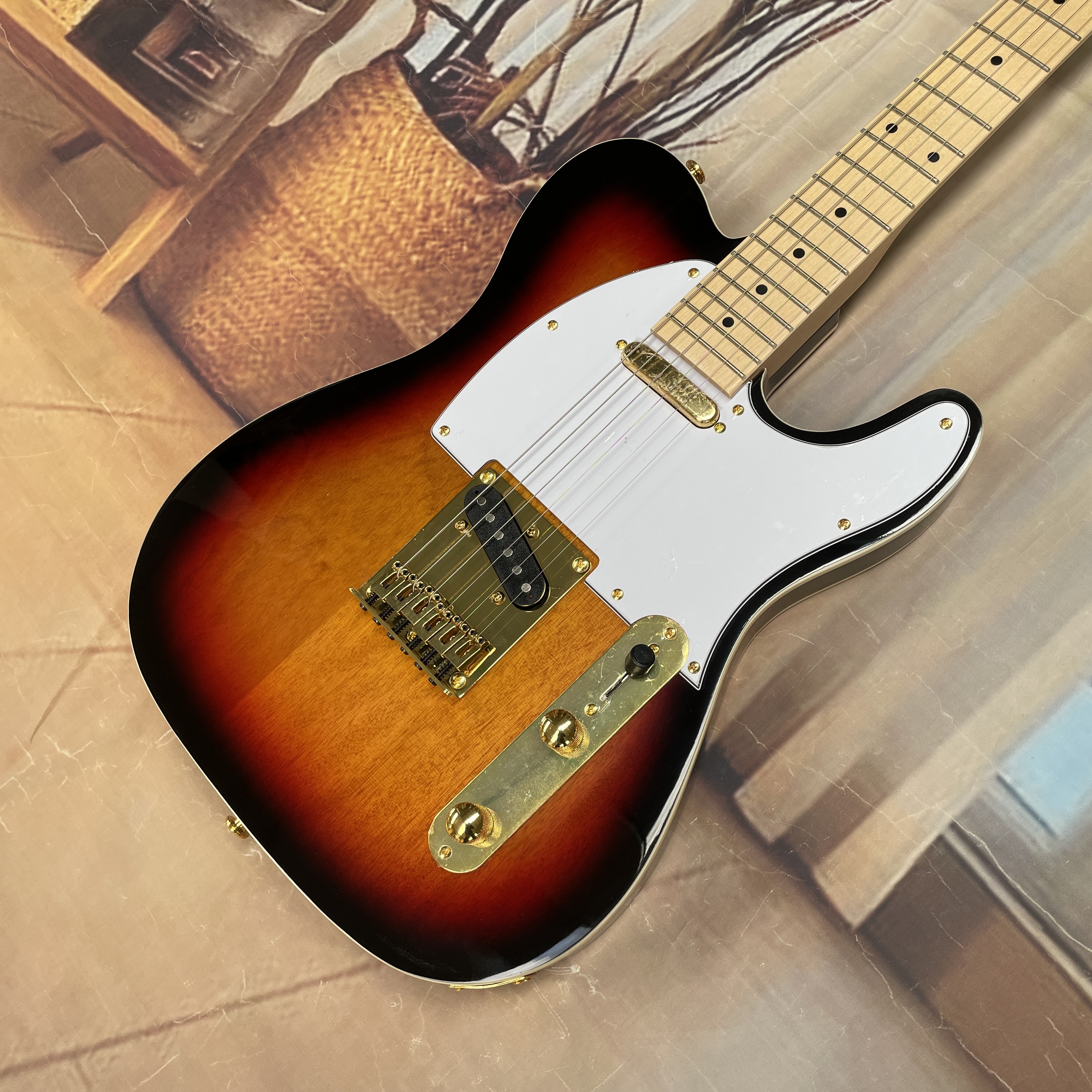 Electric Guitar Beginner - 6-string three-color gradient electric guitar, maple
