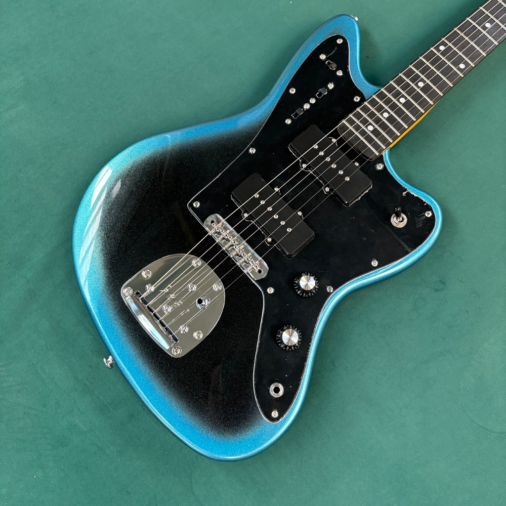 Electric Guitar Beginner - Custom-made 6-string electric guitar, blue-black gradient