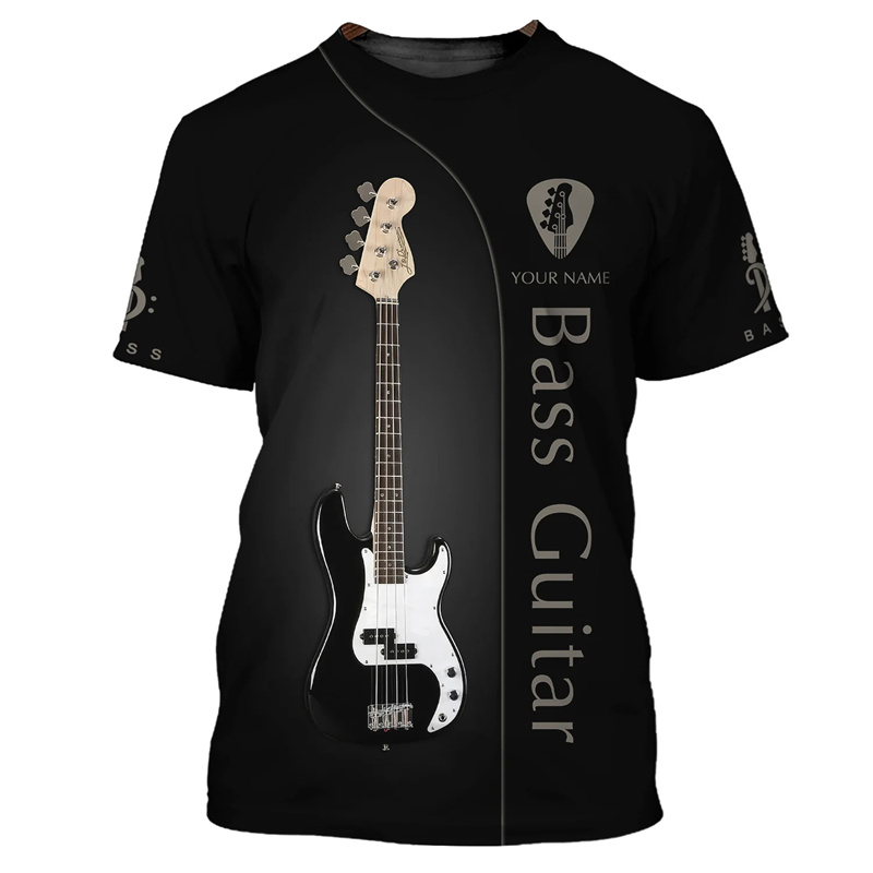 Fashion Guitar Bass 3D Print T - Musical Instrument With Names recensione e prezzo