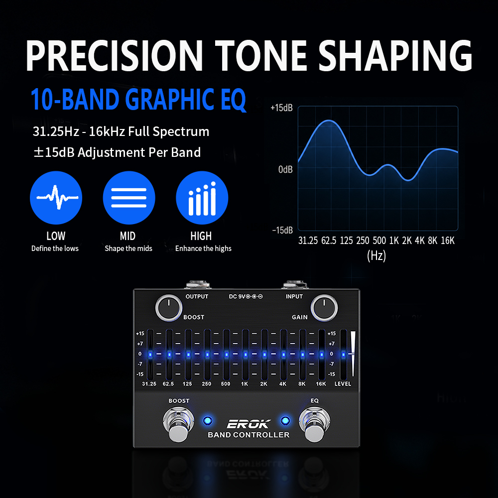 EROK EQB-10 10 Band EQ Equaliz - Dobro Resonator Guitar recensione e prezzo