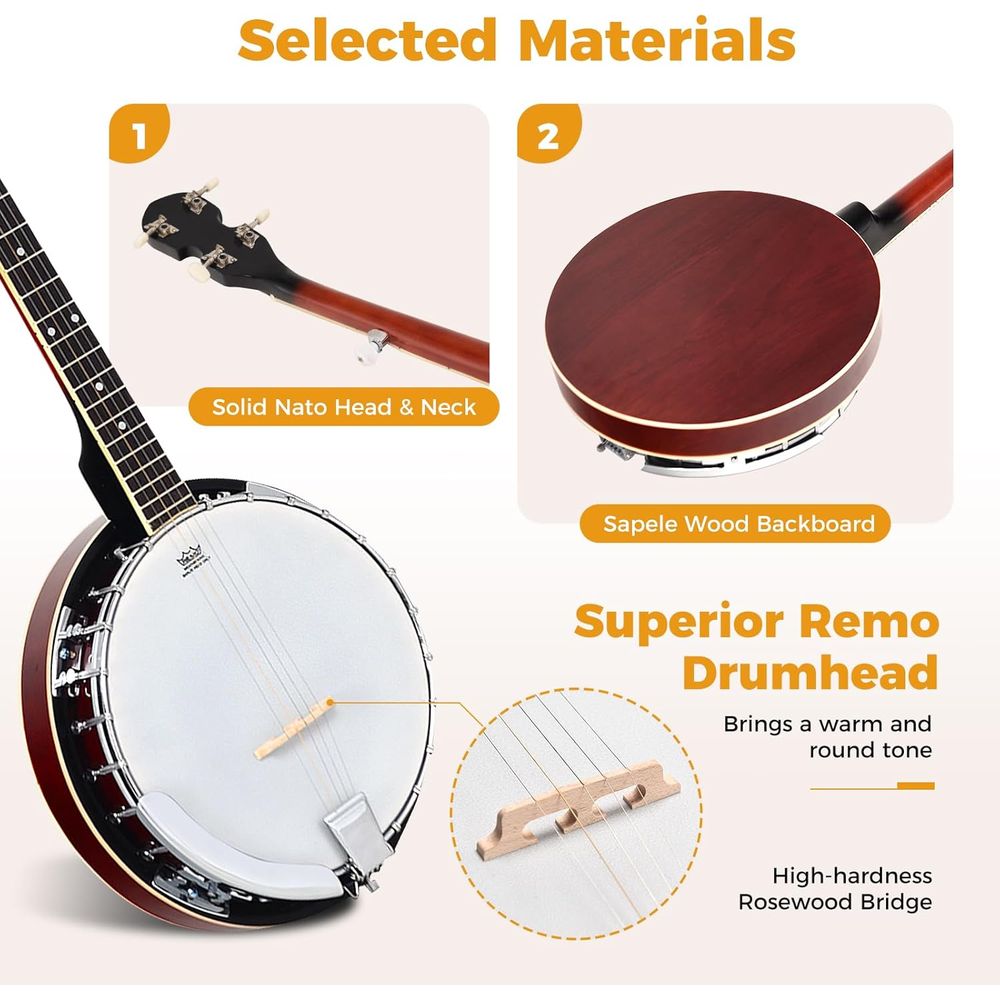 Beginner 5-String Banjo Set wi - Banjo 5 String Open recensione e prezzo