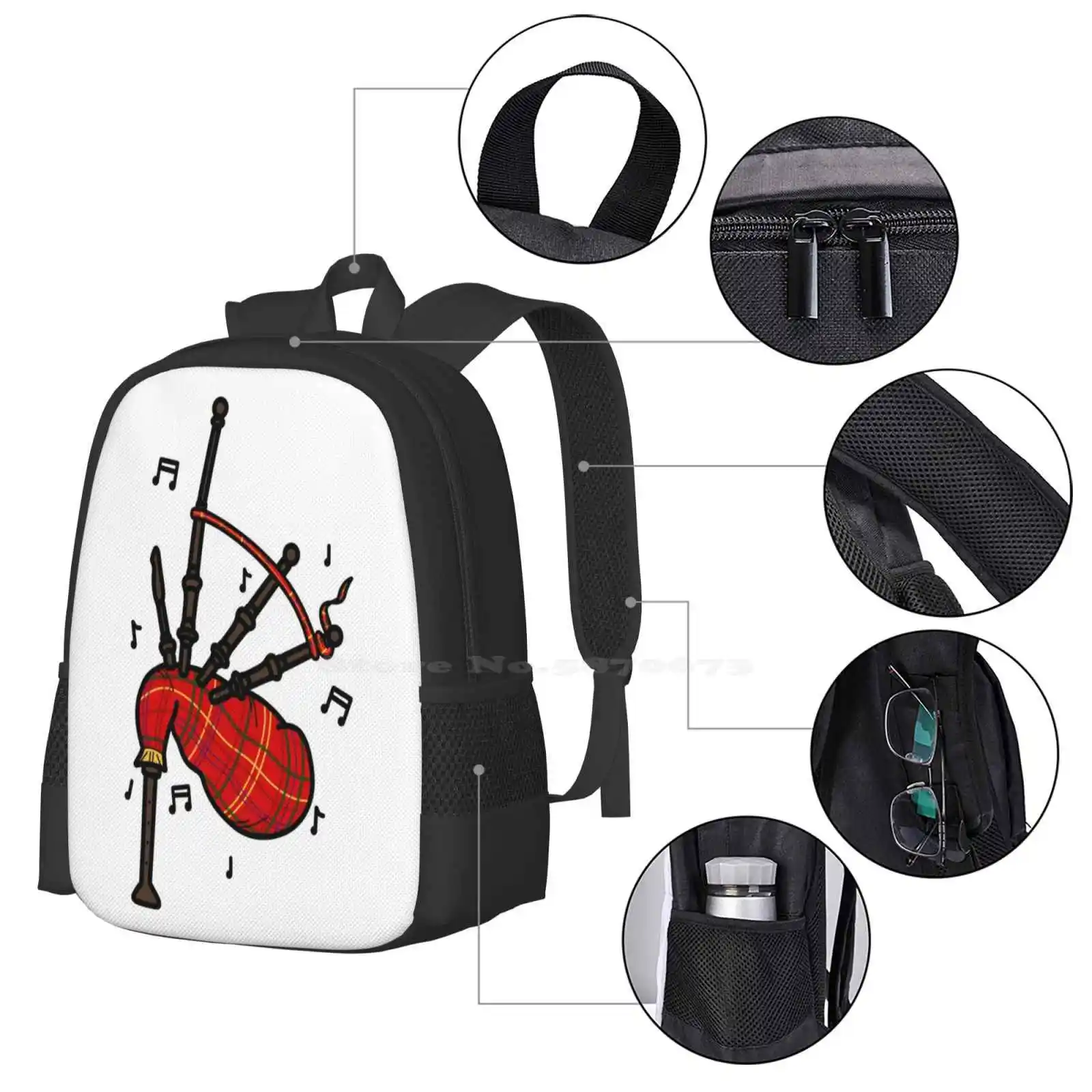 Bagpipes Pattern Design Bag St - Musical Instrument In Scotland recensione e prezzo